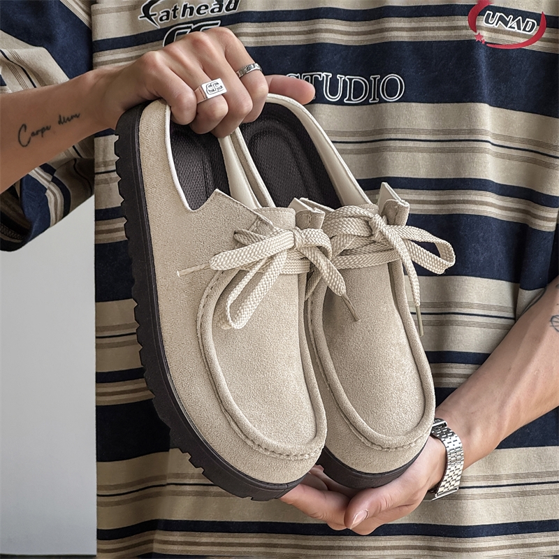 Men'S Shoes Comfortable Walking - Fashion Men Half Slippers Suede Men