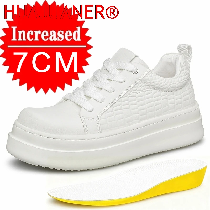 Men'S Shoes With Height Increase - Men's Leather Elevator Shoes 7cm Hidden