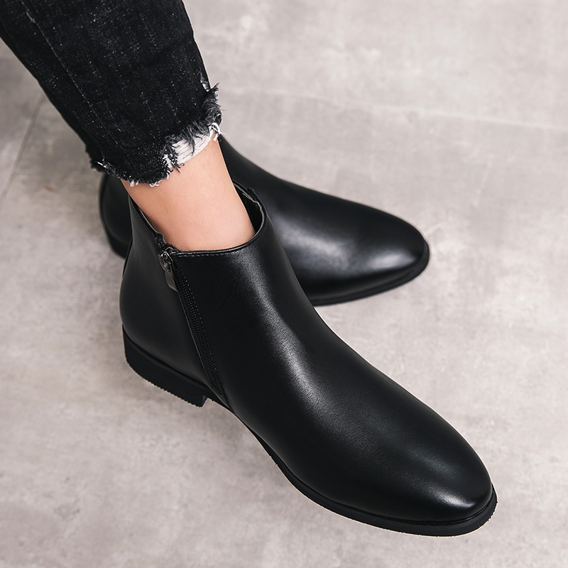Men'S Shoes Zipper - New minimalist riding boots men's boots