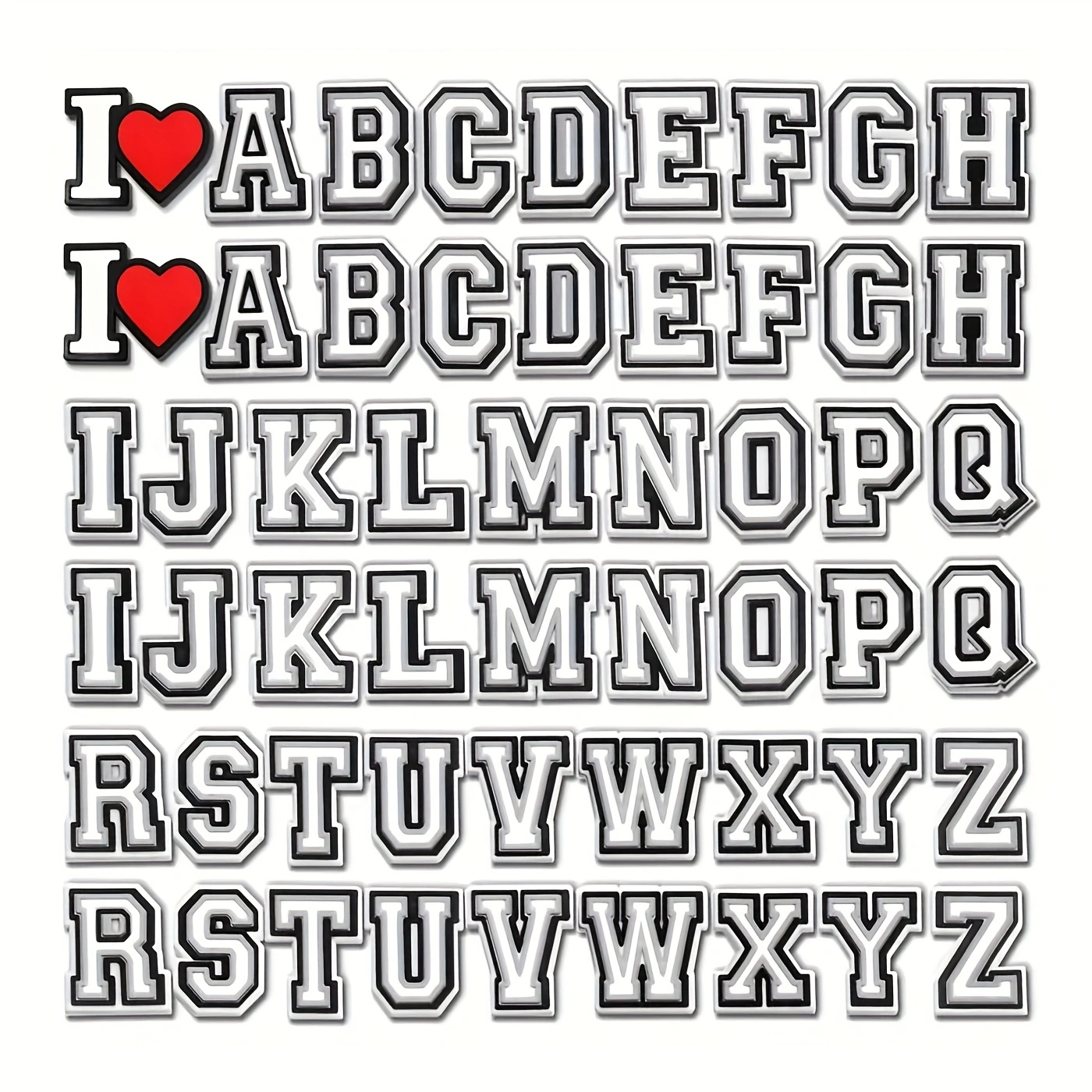 Men'S Shoes Variety - 54Pcs Alphabet Shoe Charms - Shoe
