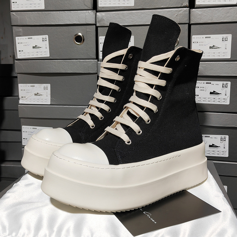 Men'S Shoes Zipper - Black Men's and Women's Thick Soled