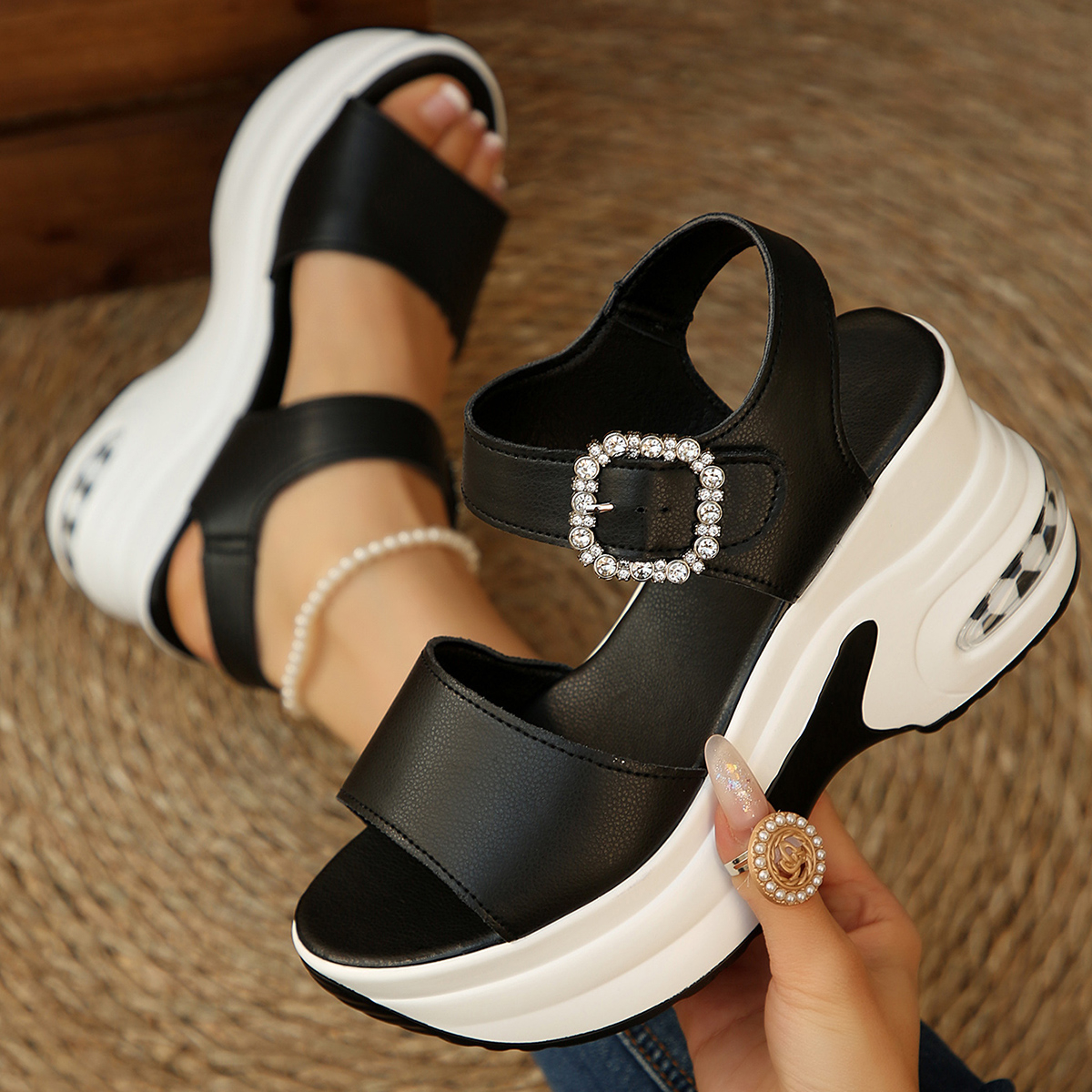 Women Platform Wedge Sandals 2 - đánh giá và giá Velcro Strap Sandal