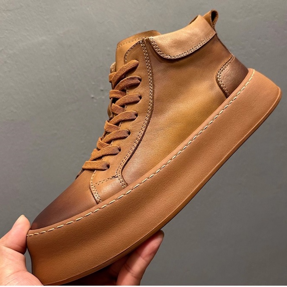 Retro Cowhide Leisure Boots, C - đánh giá và giá Men Shoes Trainers