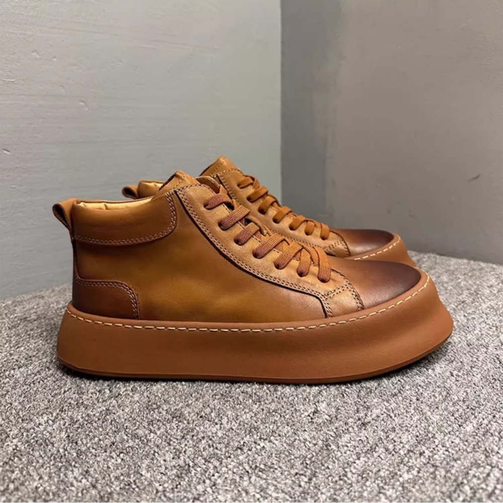 Retro Cowhide Leisure Boots, C - đánh giá và giá Men Shoes Trainers