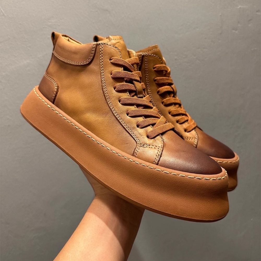 Retro Cowhide Leisure Boots, C - đánh giá và giá Men Shoes Trainers