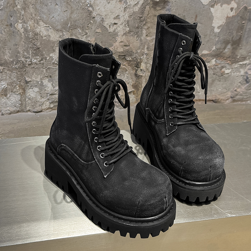 High Quality Retro Denim High  - đánh giá và giá Men'S Shoes Zipper