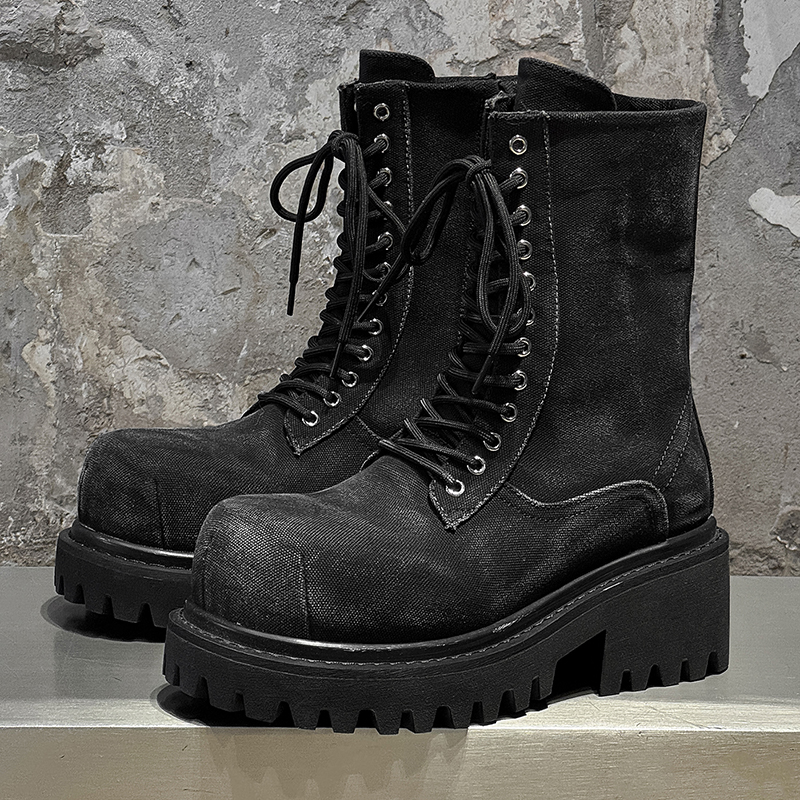 High Quality Retro Denim High  - đánh giá và giá Men'S Shoes Zipper