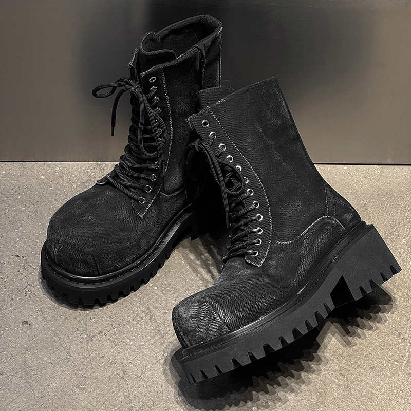High Quality Retro Denim High  - đánh giá và giá Men'S Shoes Zipper