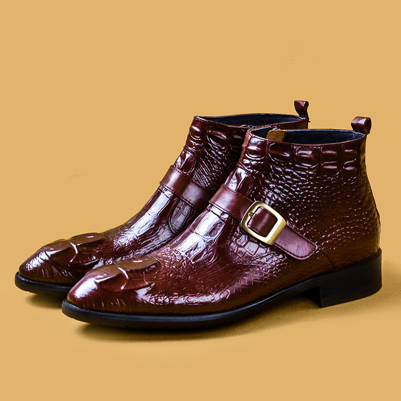 Mens Genuine Leather Crocodile - đánh giá và giá Men'S Shoes Zipper