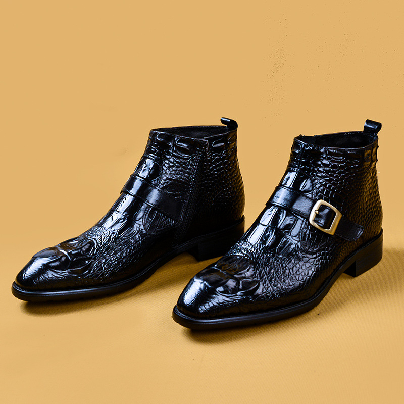Mens Genuine Leather Crocodile - đánh giá và giá Men'S Shoes Zipper