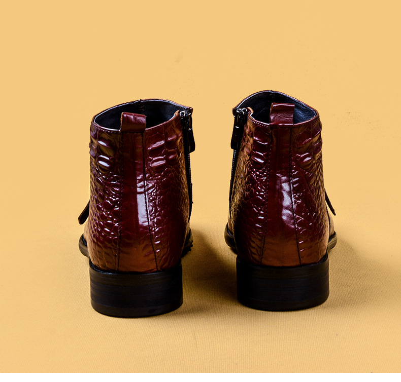 Mens Genuine Leather Crocodile - đánh giá và giá Men'S Shoes Zipper