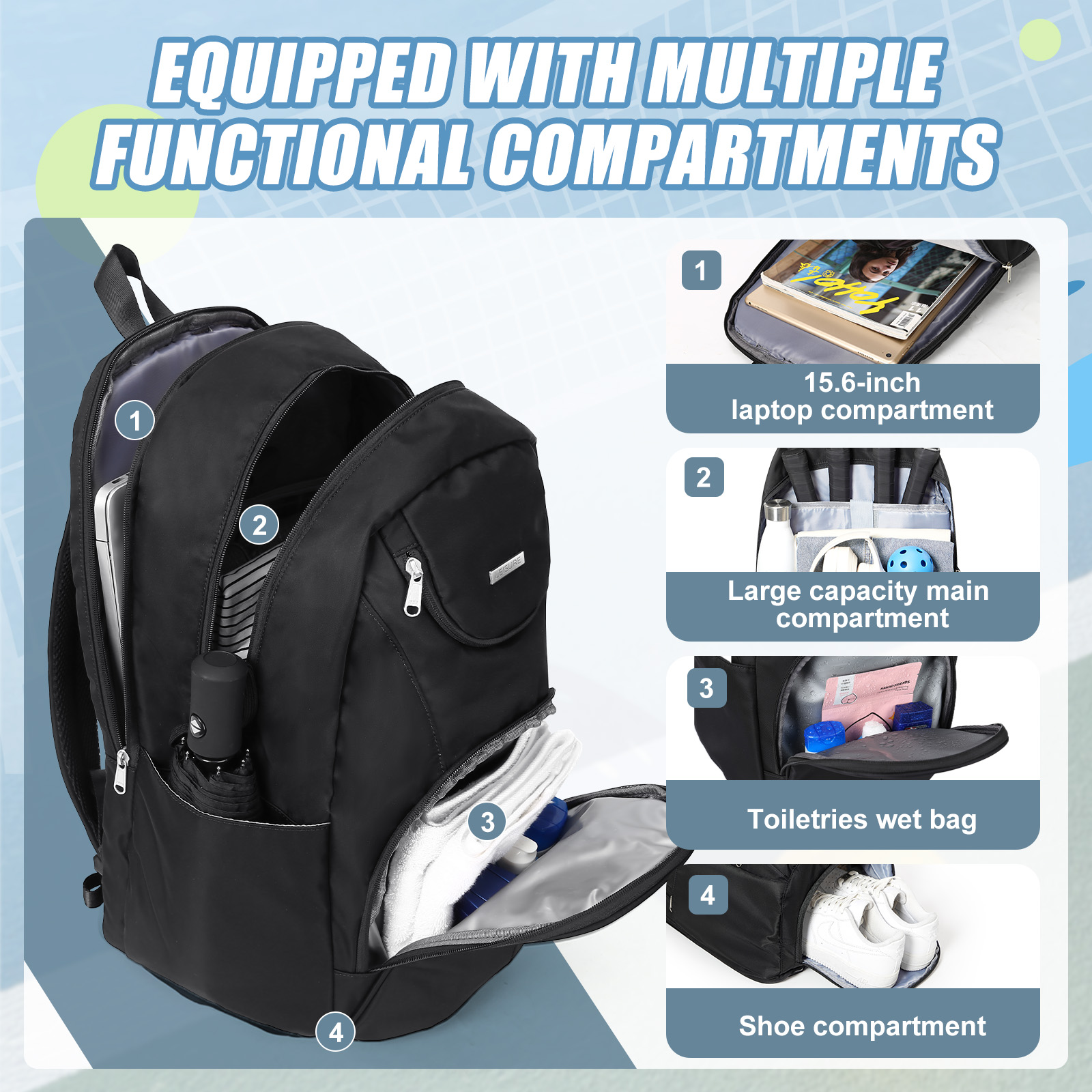 Tennis Bag Tennis Backpack 2 R - đánh giá và giá Men Shoes China