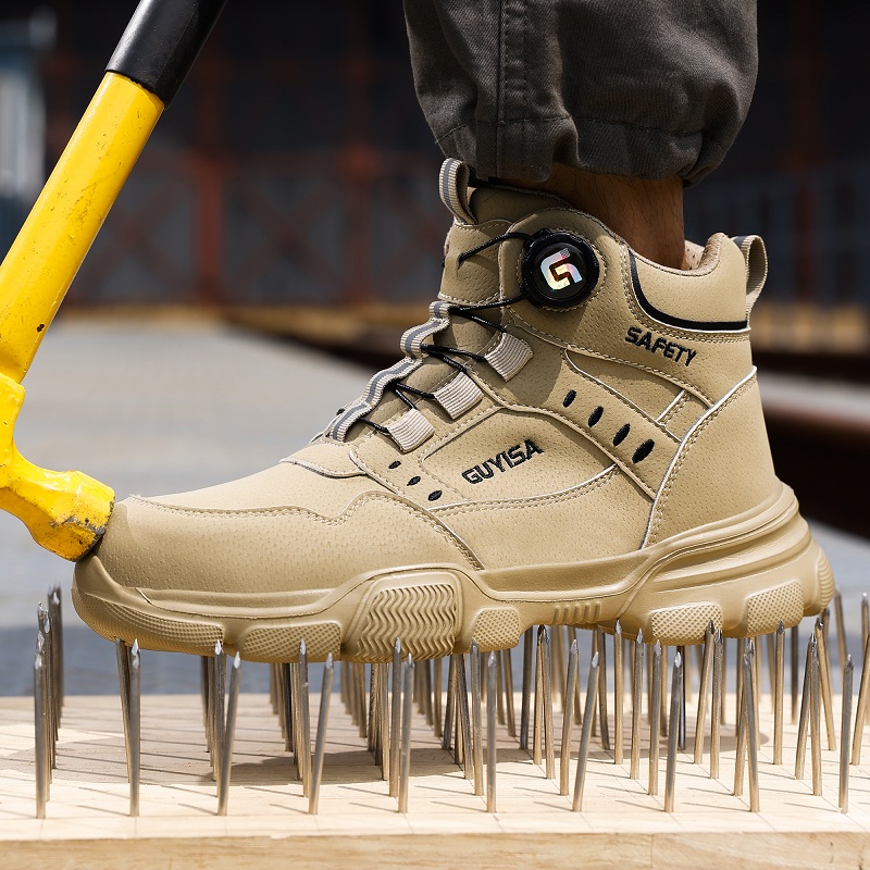 New Rotating Button Men Boots  - đánh giá và giá Work Boot Steel Toe