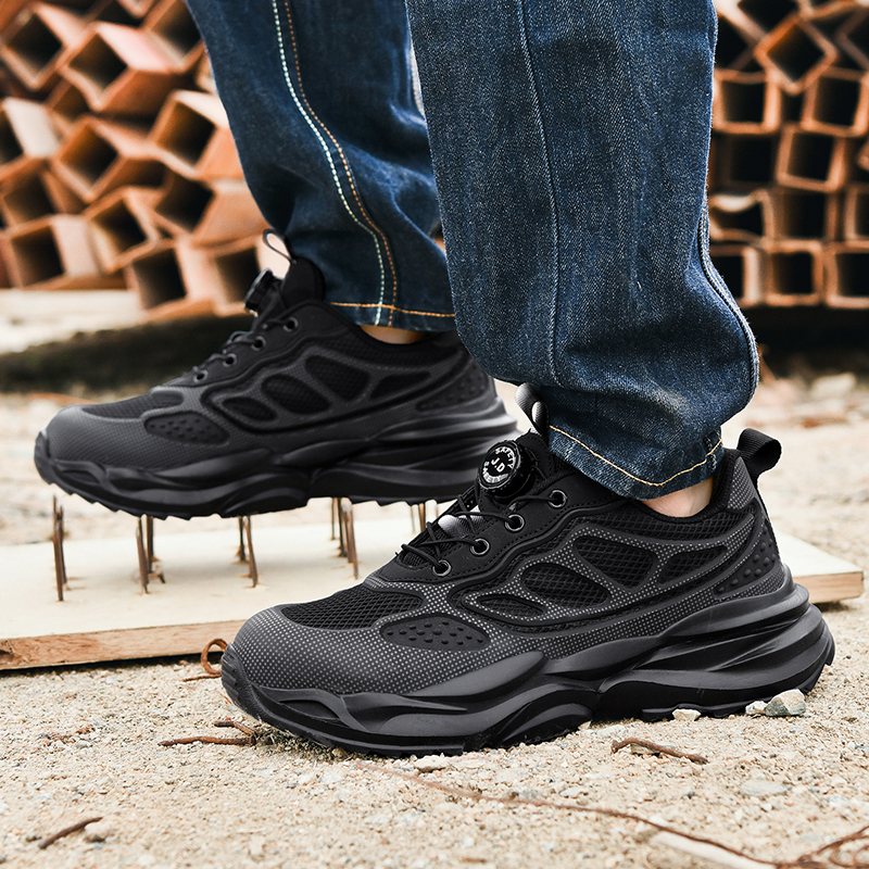 Rotary Button Safety Shoes Men - đánh giá và giá Work Boot Steel Toe