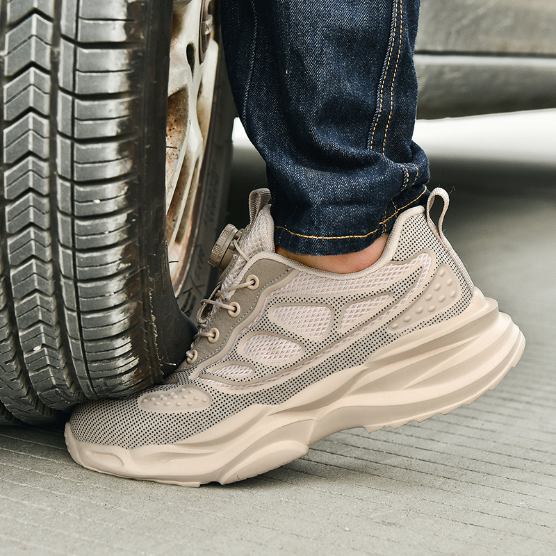 Rotary Button Safety Shoes Men - đánh giá và giá Work Boot Steel Toe
