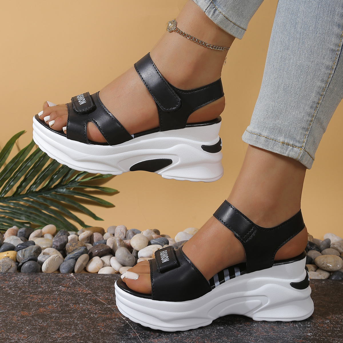 Women Platform Wedge Sandals L - đánh giá và giá Velcro Strap Sandal