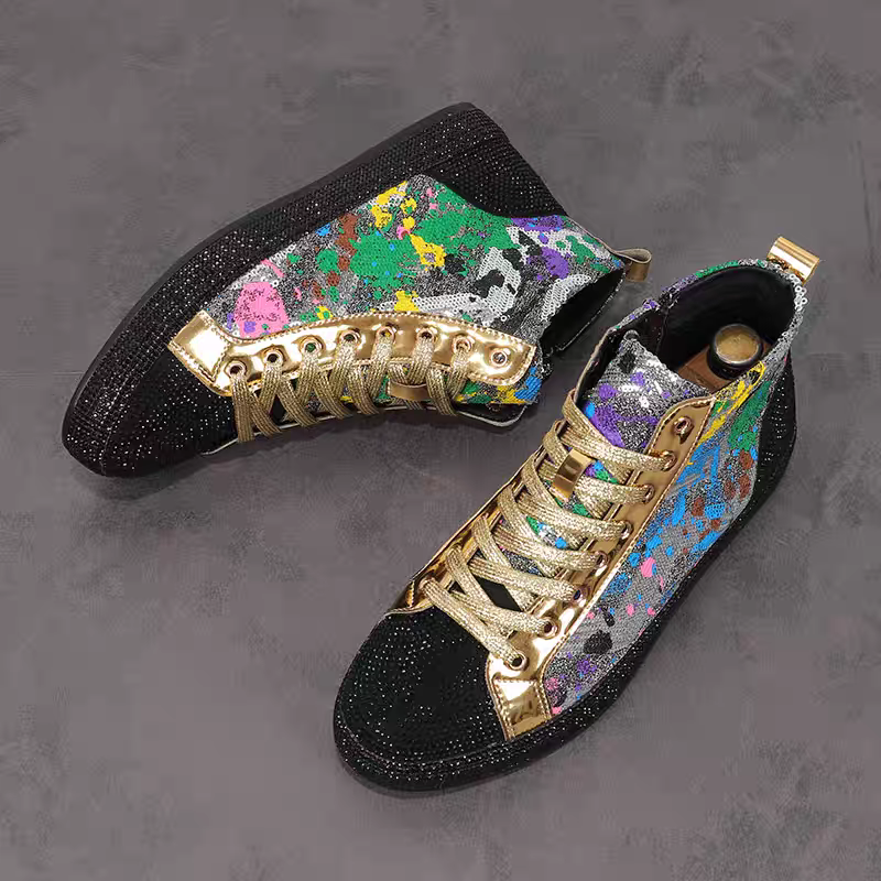 European fashion rhinestone se - đánh giá và giá Men Shoes Red
