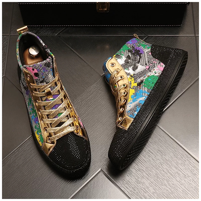 European fashion rhinestone se - đánh giá và giá Men Shoes Red
