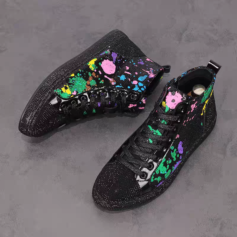 European fashion rhinestone se - đánh giá và giá Men Shoes Red