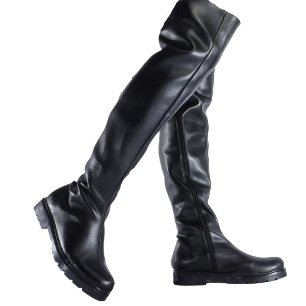 Men's Leather Over-the-Knee Bo - đánh giá và giá Men'S Shoes Zipper