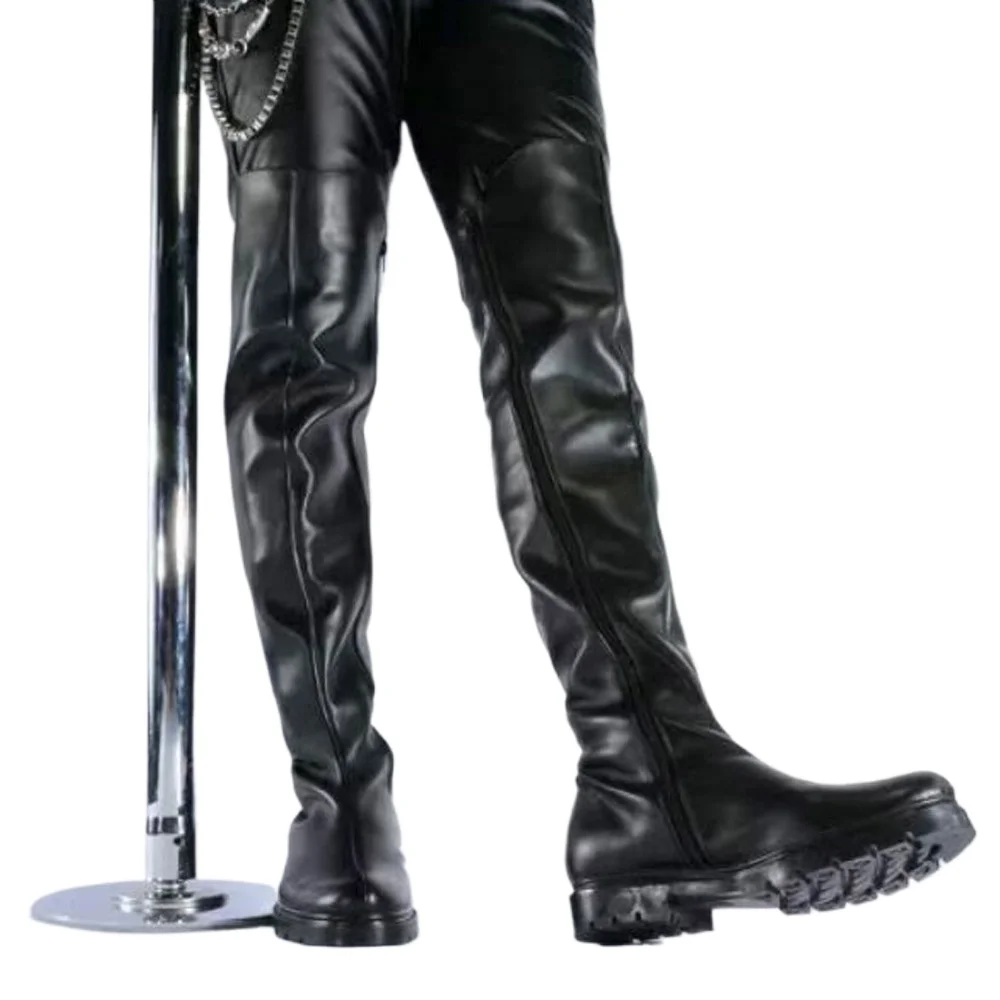 Men's Leather Over-the-Knee Bo - đánh giá và giá Men'S Shoes Zipper