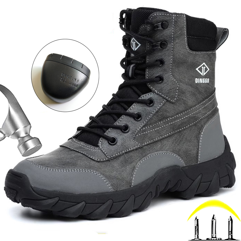 High-top Men Boots Waterproof  - đánh giá và giá Work Boot Steel Toe
