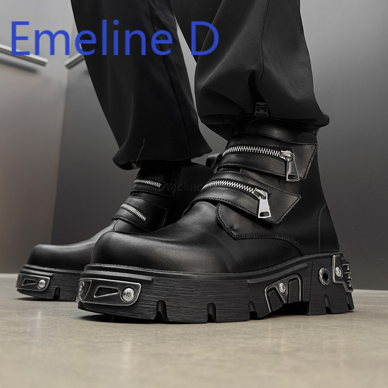 Dark Punk High Top Shoes Fashi - đánh giá và giá Men'S Shoes With Height Increase