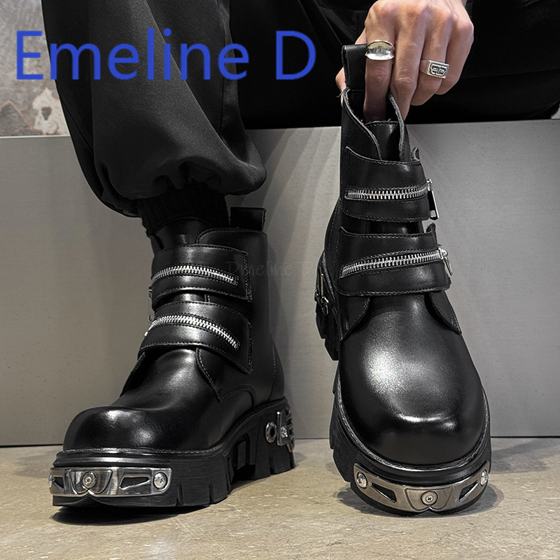 Dark Punk High Top Shoes Fashi - đánh giá và giá Men'S Shoes With Height Increase