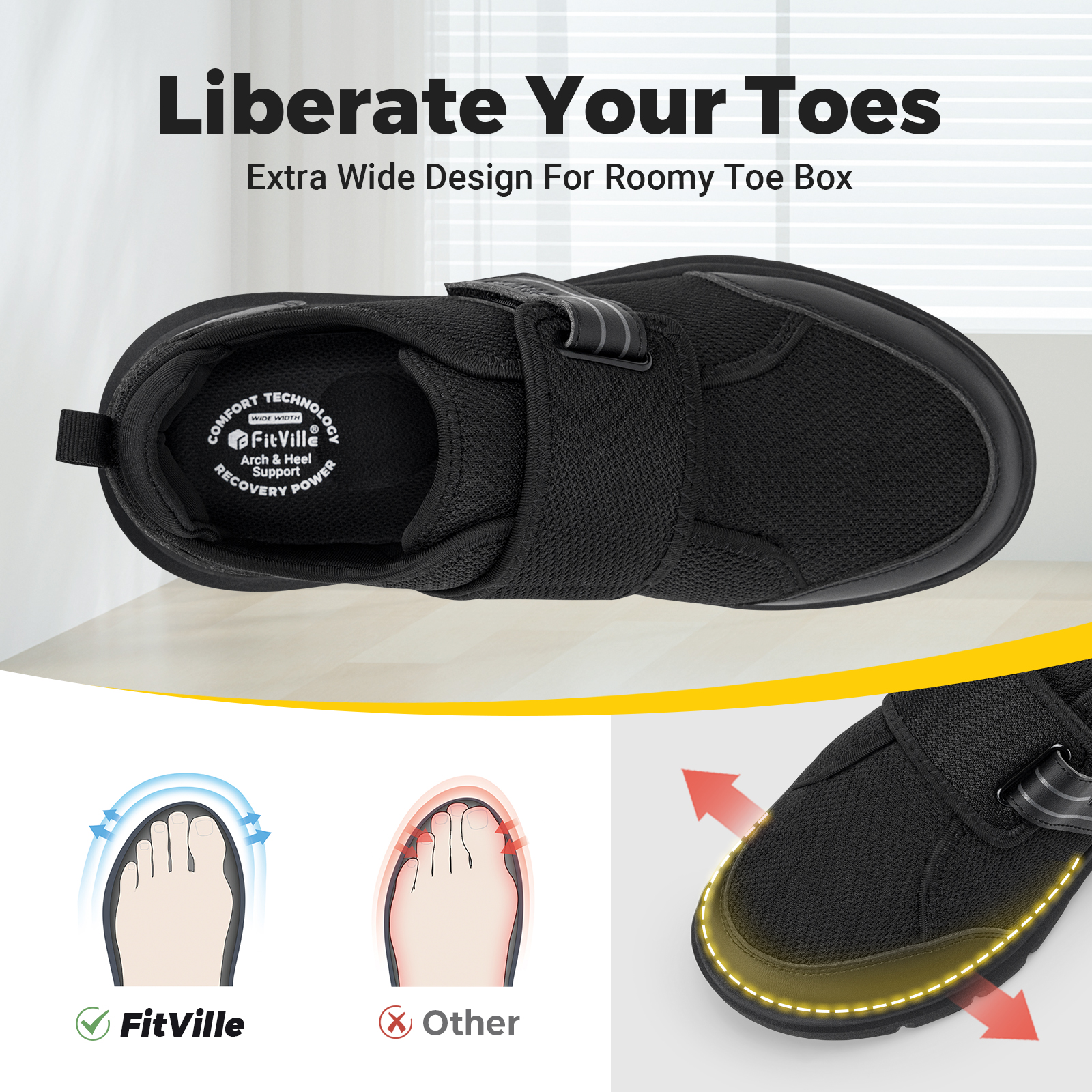 FitVille Diabetic Shoes for Me - đánh giá và giá Men'S Shoes Diabetic