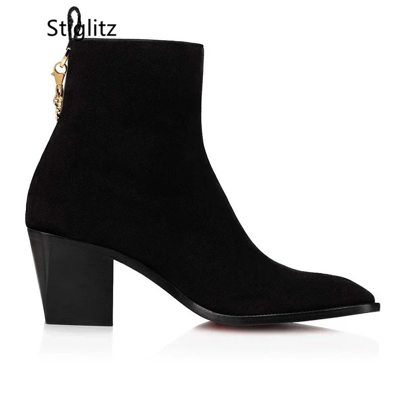 Suede Ankle Boots Gold Chain H - đánh giá và giá Men Shoes Red