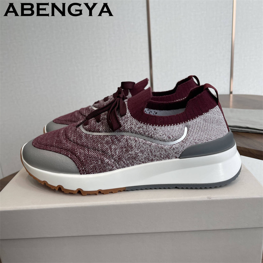 Men New Multicolour Knitted lo - đánh giá và giá Men Shoes Trainers